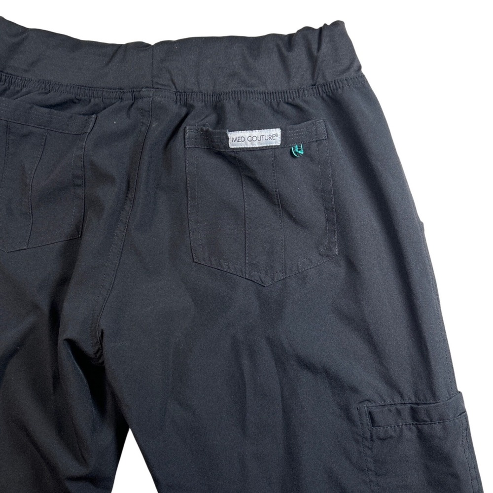 Med Couture Energy Black Scrub‎ Pants Womens XS Straight Leg Cargo 8744P